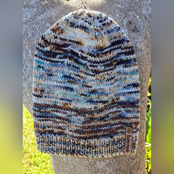 Hand Knit Beanie Hat Stocking Cap Soft Premium Wool Multicolor Speckled Brown